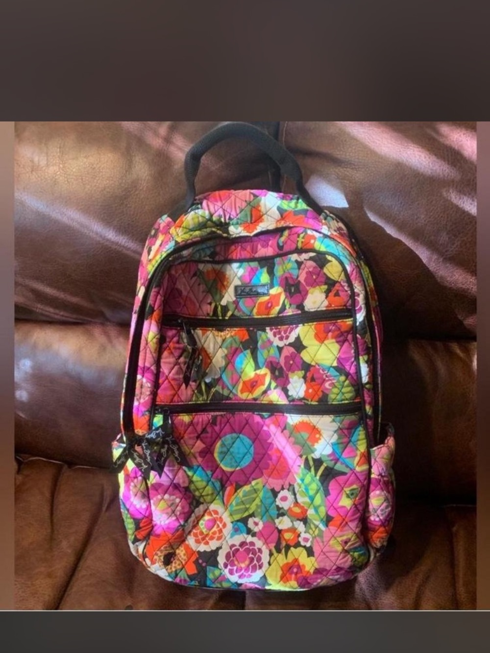 Vera Bradley Multicolor Floral Quilted Backpack - Pink Accent